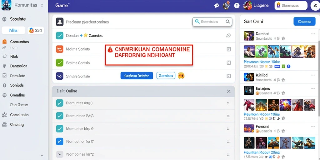idrok - Screenshot menunjukkan berbagai fitur interaktif dalam permainan.